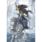 imagem ilustrativas do modelo a ser produzido,  Figure Atsu impressa em resina. Detalhes de samurai impressionantes. 