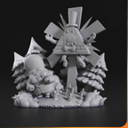 imagem ilustrativas do modelo a ser produzido, Figure Chibi Bill Cypher impressa em 3D. Um toque de mistério Gravity Falls.