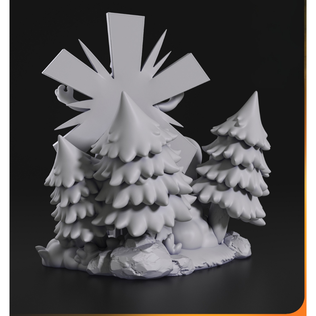 imagem ilustrativas do modelo a ser produzido, Figure Chibi Bill Cypher impressa em 3D. Um toque de mistério Gravity Falls.