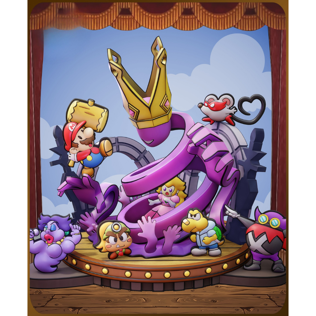 imagens ilustrativas do modelo a ser produzido, Figure Chibi Paper Mario impressa em 3D.