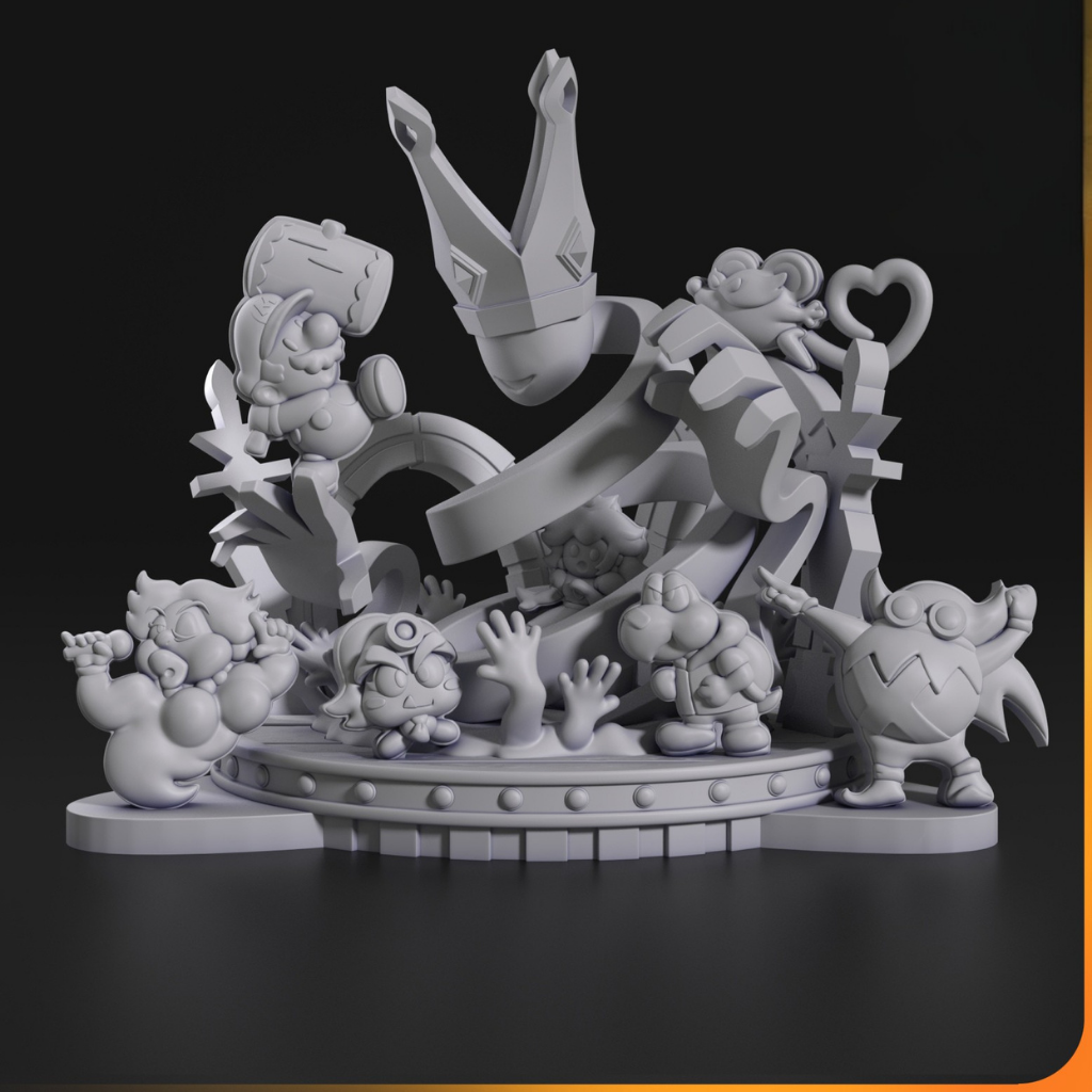 imagens ilustrativas do modelo a ser produzido, Figure Chibi Paper Mario impressa em 3D.