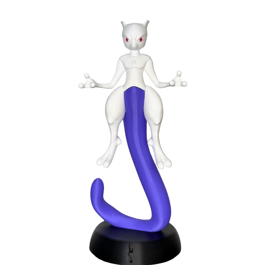 visão frontal figure mewtwo inspirada em pokémon