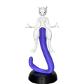 visão frontal figure mewtwo inspirada em pokémon