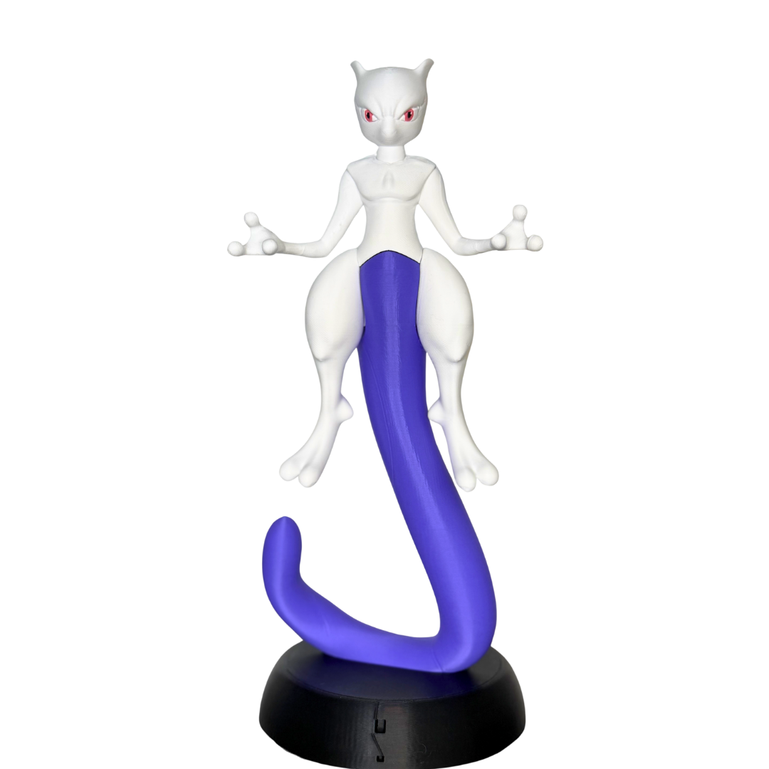 visão frontal figure mewtwo inspirada em pokémon