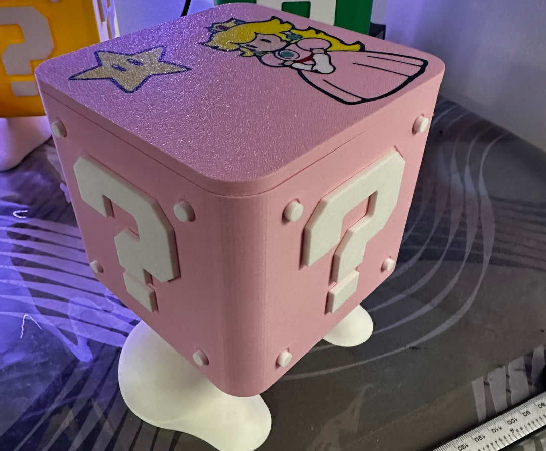 Caixa organizadora Peach Rosa | Inspirada em Mario Bros