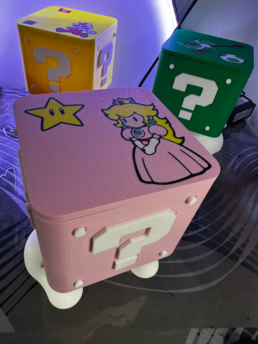 Caixa organizadora Peach Rosa | Inspirada em Mario Bros