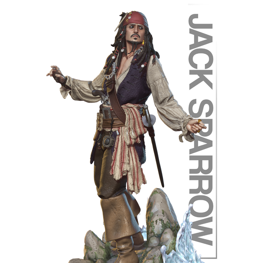 imagens ilustrativas do modelo a ser produzido, Figure Jack Sparrow impressa em 3D