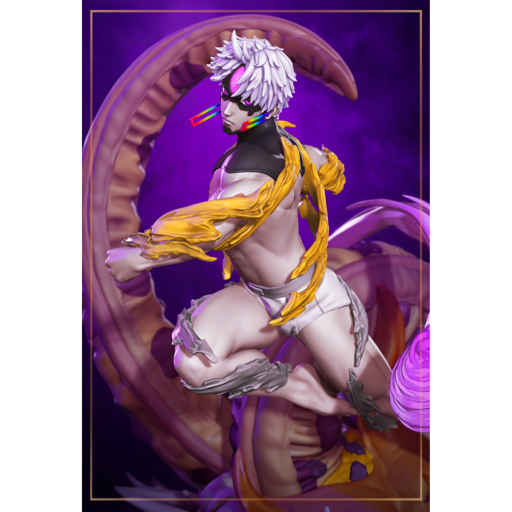 imagem ilustrativas do modelo a ser produzido,   Figure Jiji de Dandadan, impressa em resina. 