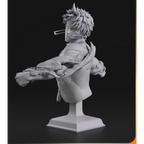 imagem ilustrativas do modelo a ser produzido, busto Jiji de Dandadan, impressa em resina. 