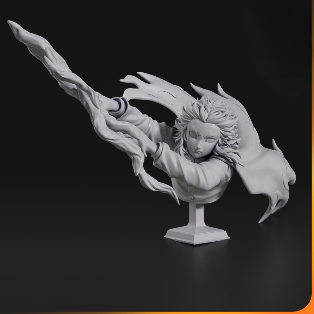 imagens ilustrativas do modelo a ser produzido Figure busto Rengoku