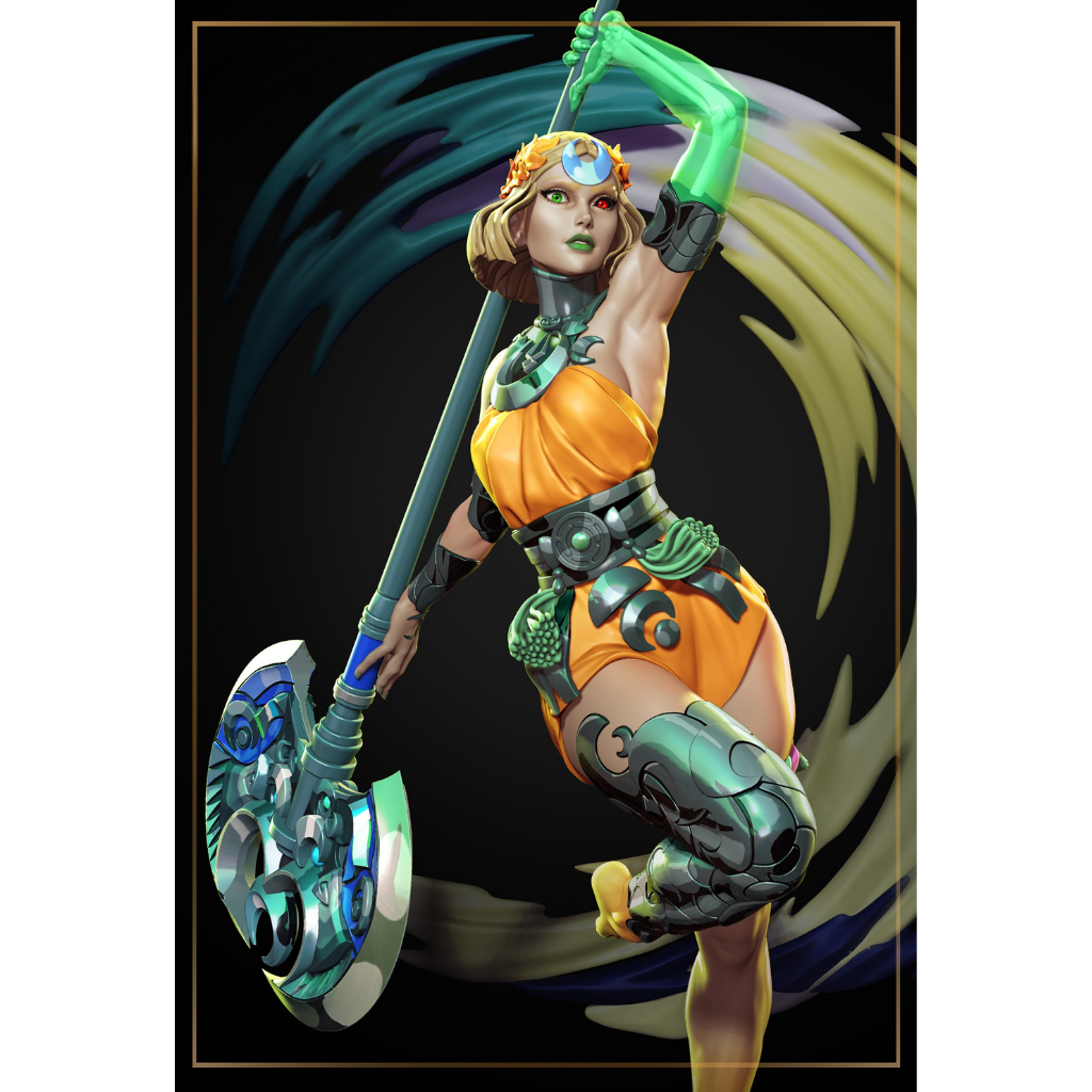 imagem ilustrativas do modelo a ser produzido, Figure Melinoe de Hades 2, impressa em 3D.