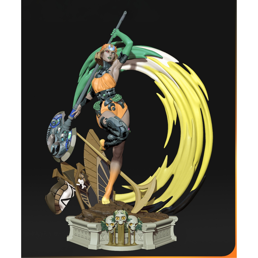 imagem ilustrativas do modelo a ser produzido, Figure Melinoe de Hades 2, impressa em 3D.