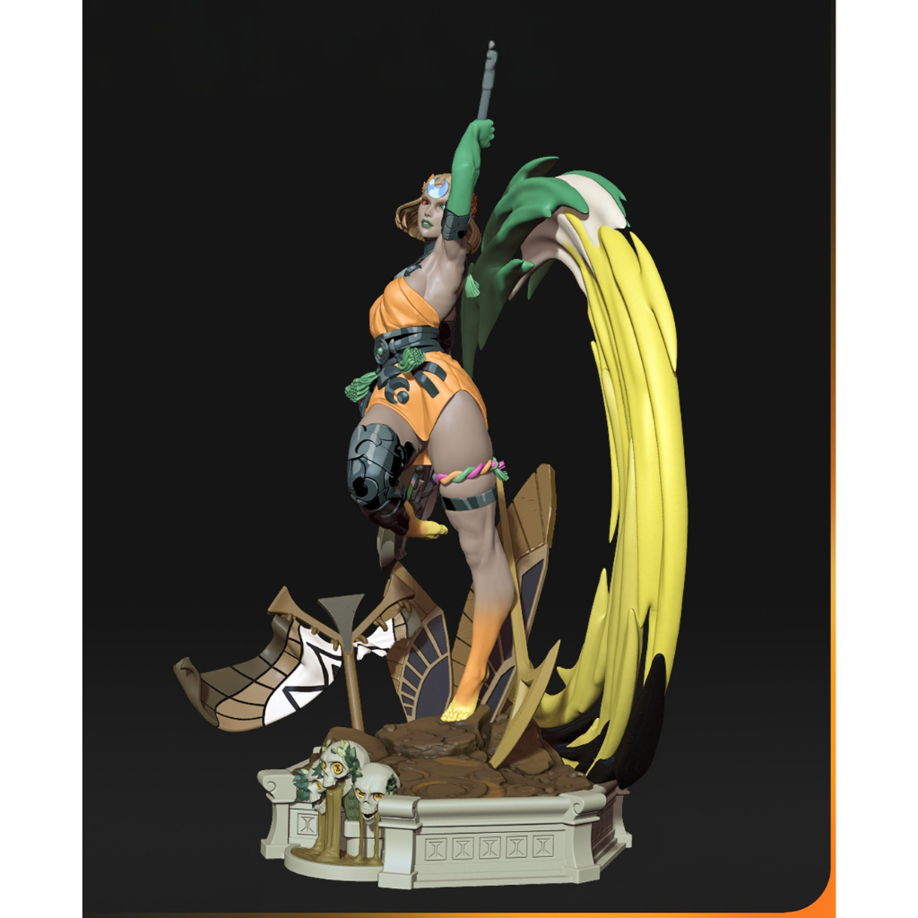 imagem ilustrativas do modelo a ser produzido, Figure Melinoe de Hades 2, impressa em 3D.