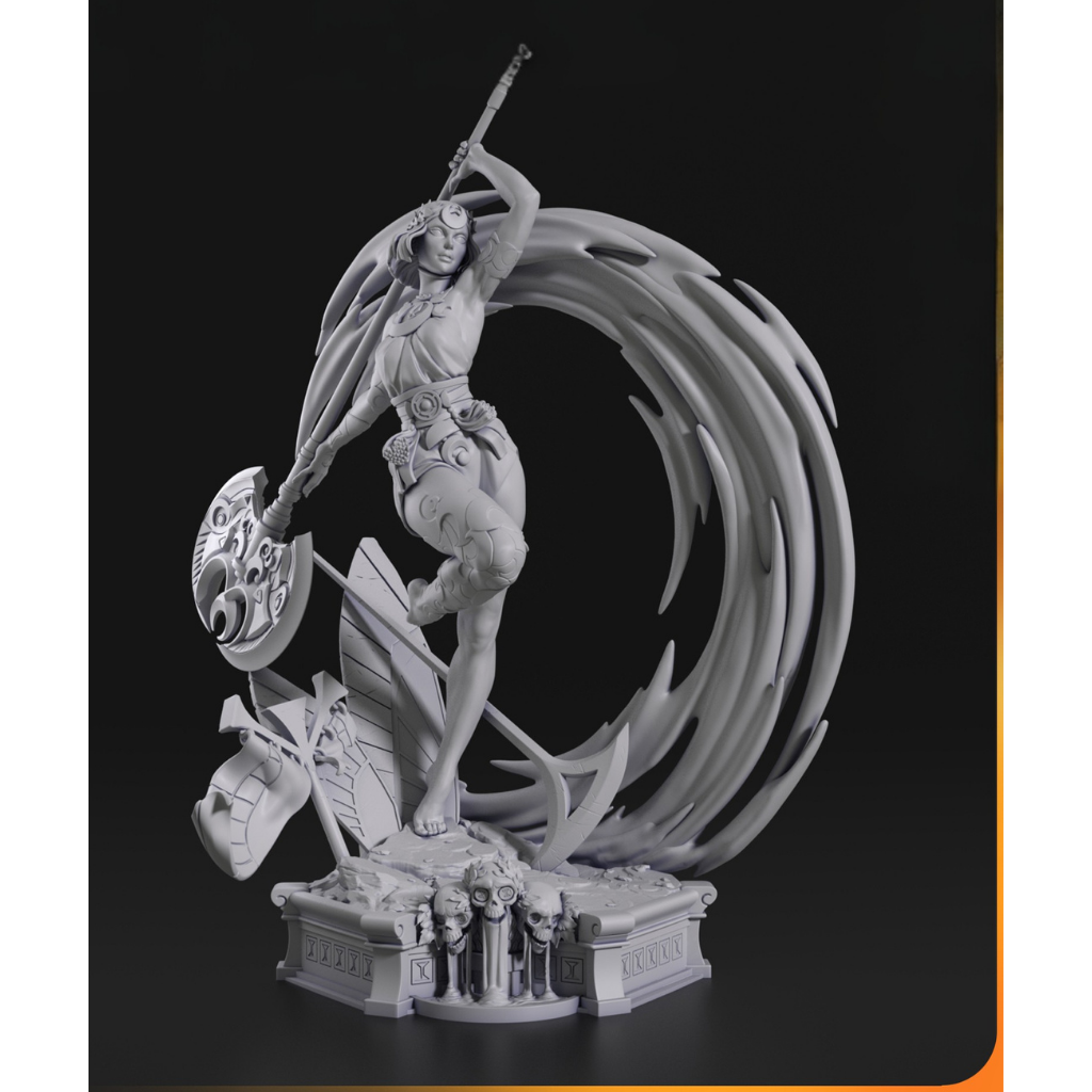 imagem ilustrativas do modelo a ser produzido, Figure Melinoe de Hades 2, impressa em 3D.