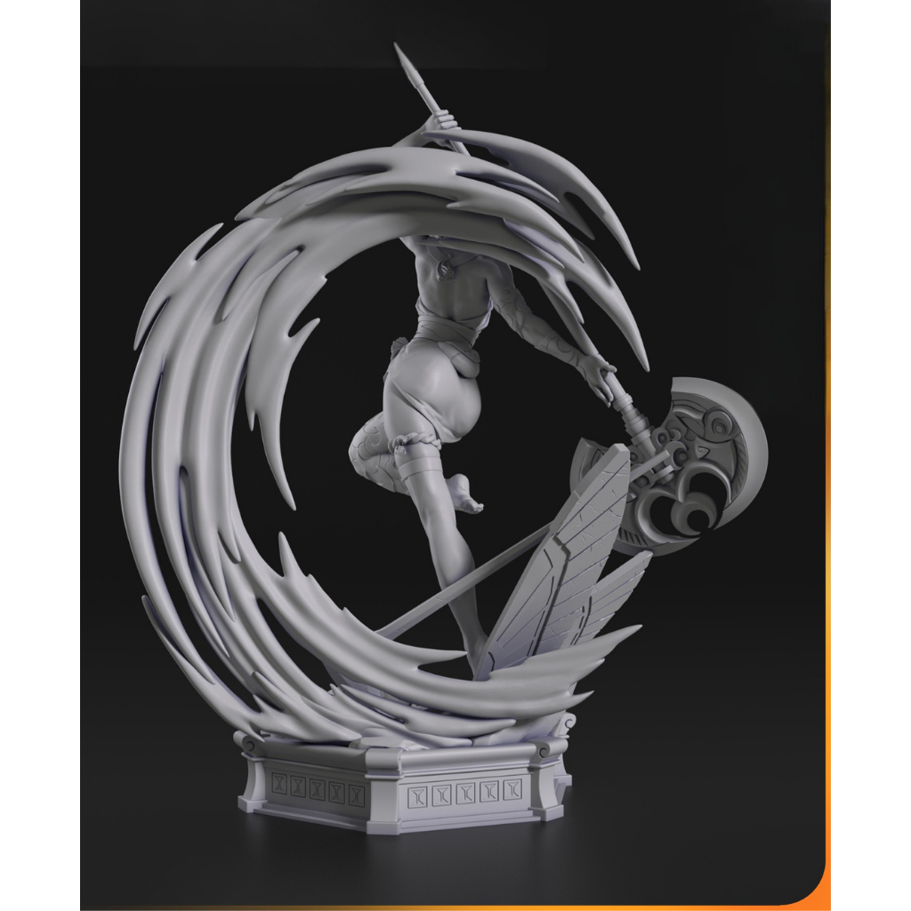 imagem ilustrativas do modelo a ser produzido, Figure Melinoe de Hades 2, impressa em 3D.