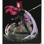 imagem ilustrativas do modelo a ser produzido,  Figure Mira impressa em 3D. Design único Kpop Demon Hunters. 