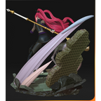 imagem ilustrativas visão traseira do modelo a ser produzido,  Figure Mira impressa em 3D. Design único Kpop Demon Hunters. 