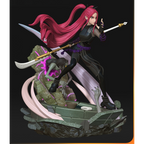 imagem ilustrativas do modelo a ser produzido,  Figure Mira impressa em 3D. Design único Kpop Demon Hunters. 