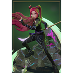 imagem ilustrativas do modelo a ser produzido,  Figure Mira impressa em 3D. Design único Kpop Demon Hunters. 