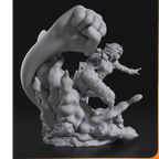 imagens ilustrativas visão lateral do modelo a ser produzido , Figure Momo Ayase do anime Dandadan, impressa em 3D