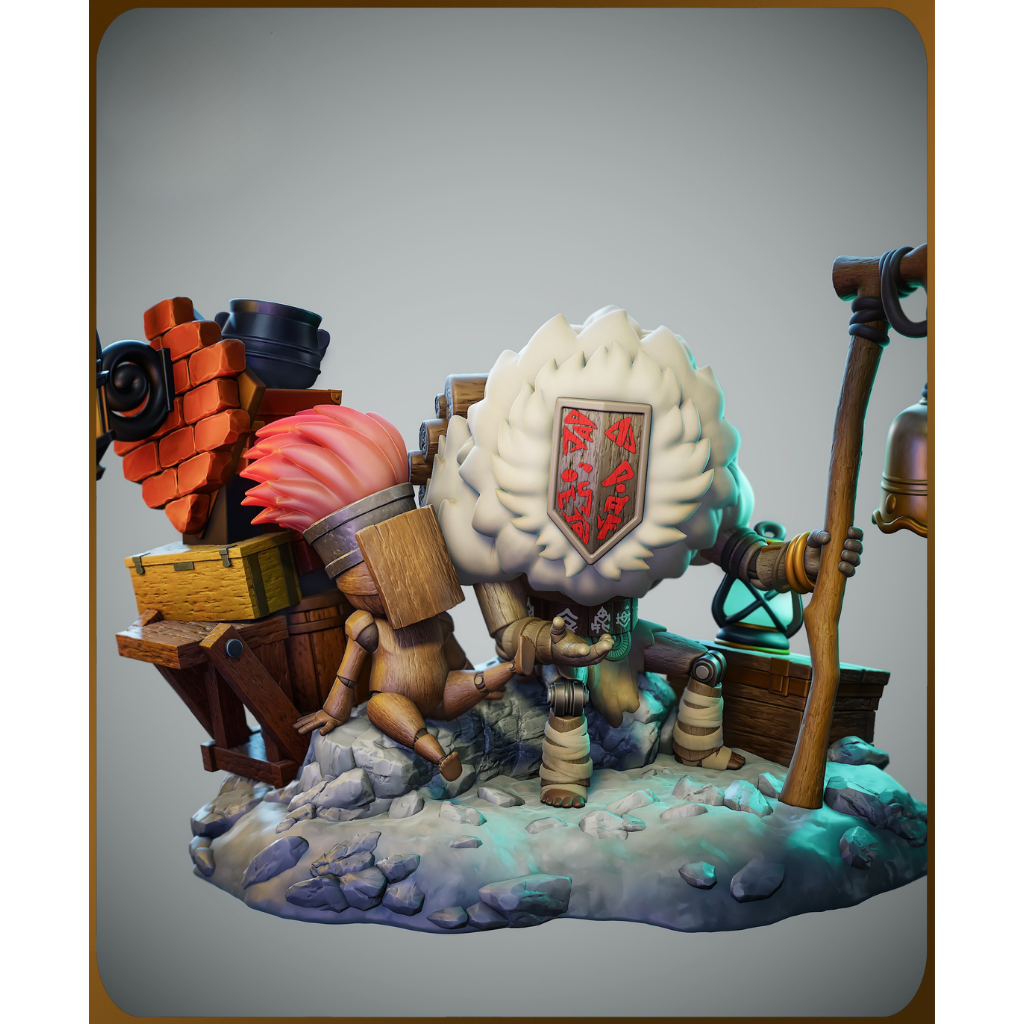 imagem ilustrativas do modelo a ser produzido,  Figure Chibi Noco&nbsp;de Clair Obscure Expedition 33. Impressão 3D detalhada. 