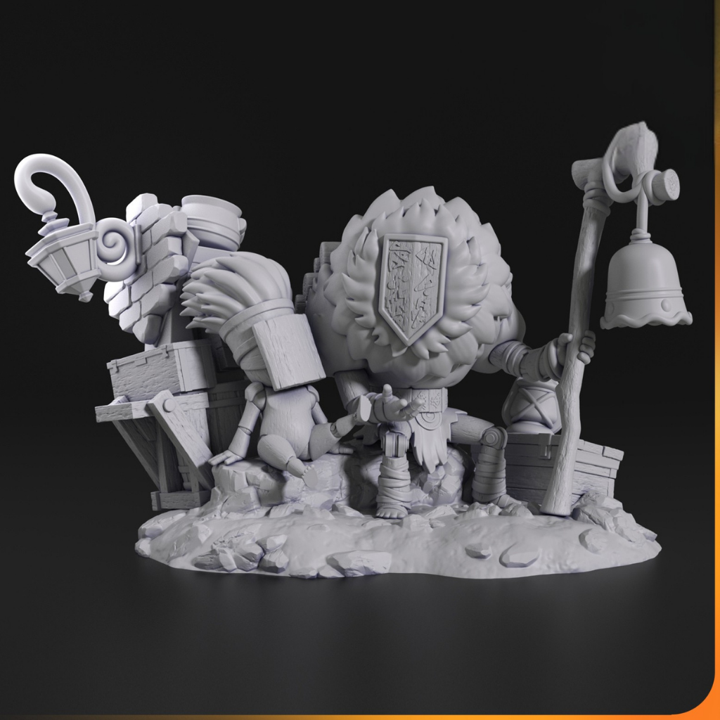 imagem ilustrativas do modelo a ser produzido,  Figure Chibi Noco&nbsp;de Clair Obscure Expedition 33. Impressão 3D detalhada. 