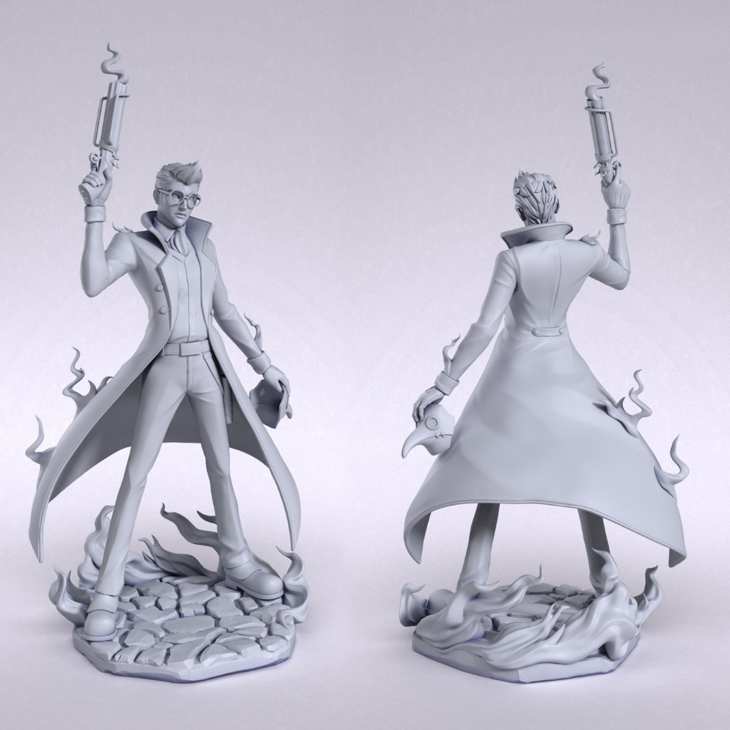 imagens ilustrativas do modelo a ser produzido, Figure Percival De Rolo de Legend of Vox Machina.