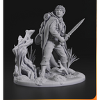 imagem ilustrativas do modelo a ser produzido,  Figure Samwise Gamgee impressa em 3D. 