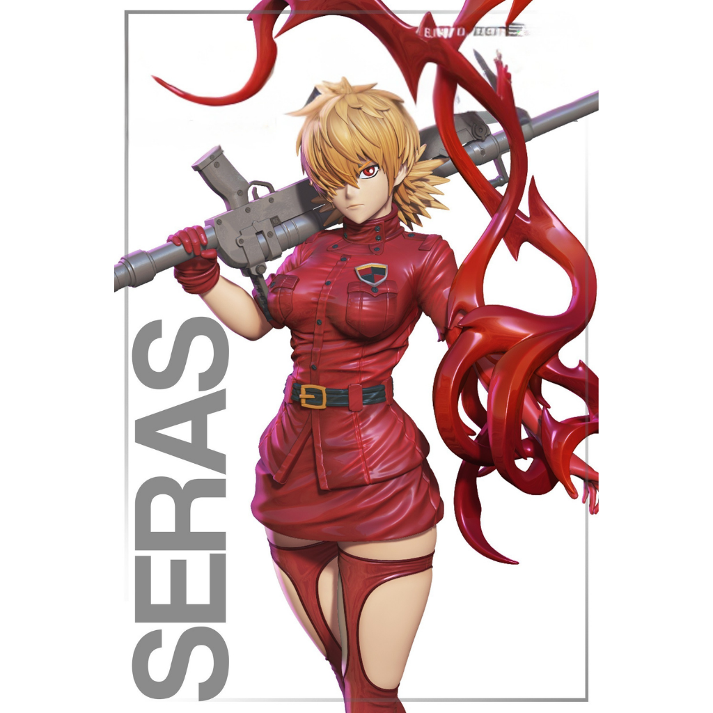 imagens ilustrativas do modelo a ser produzido, Figure Seras Victoria de Hellsing Ultimate, impressa em 3D.