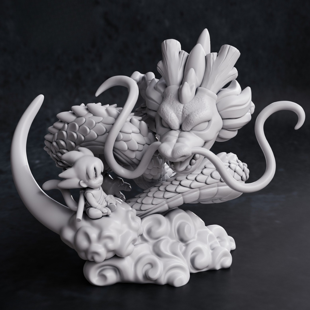 Diorama Chibi Shenron e Goku (Dragon Ball)