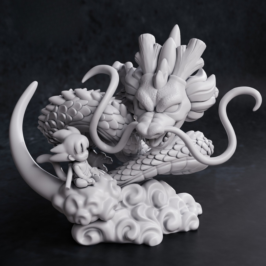 Diorama Chibi Shenron e Goku (Dragon Ball)