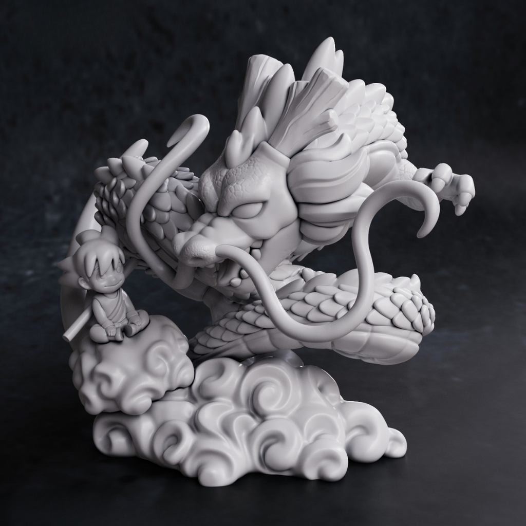 Diorama Chibi Shenron e Goku (Dragon Ball)