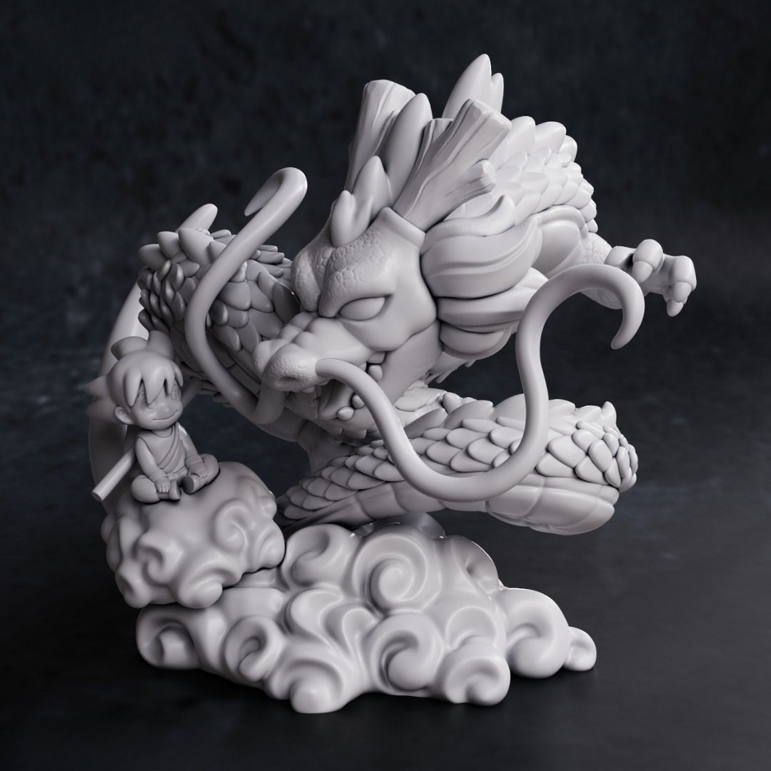 Diorama Chibi Shenron e Goku (Dragon Ball)