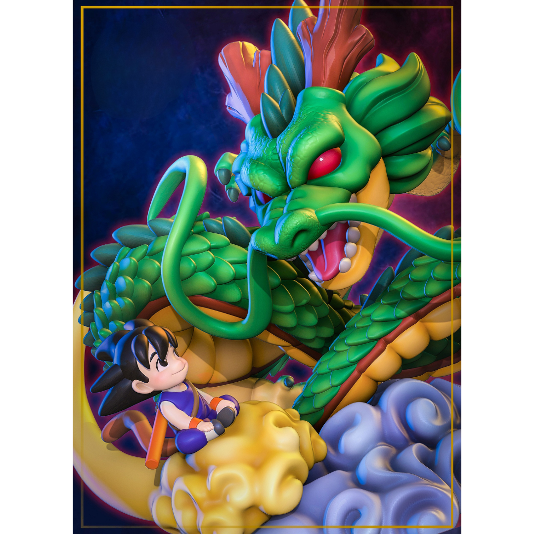 Diorama Chibi Shenron e Goku (Dragon Ball)