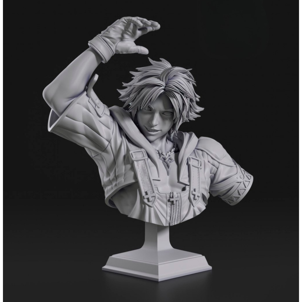 imagem ilustrativa busto de modelo a ser produzido, figure Tidus Final Fantasy
