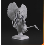 imagens ilustrativas do modelo a ser produzido, Busto Varang inspirada em Avatar, impressa em 3D