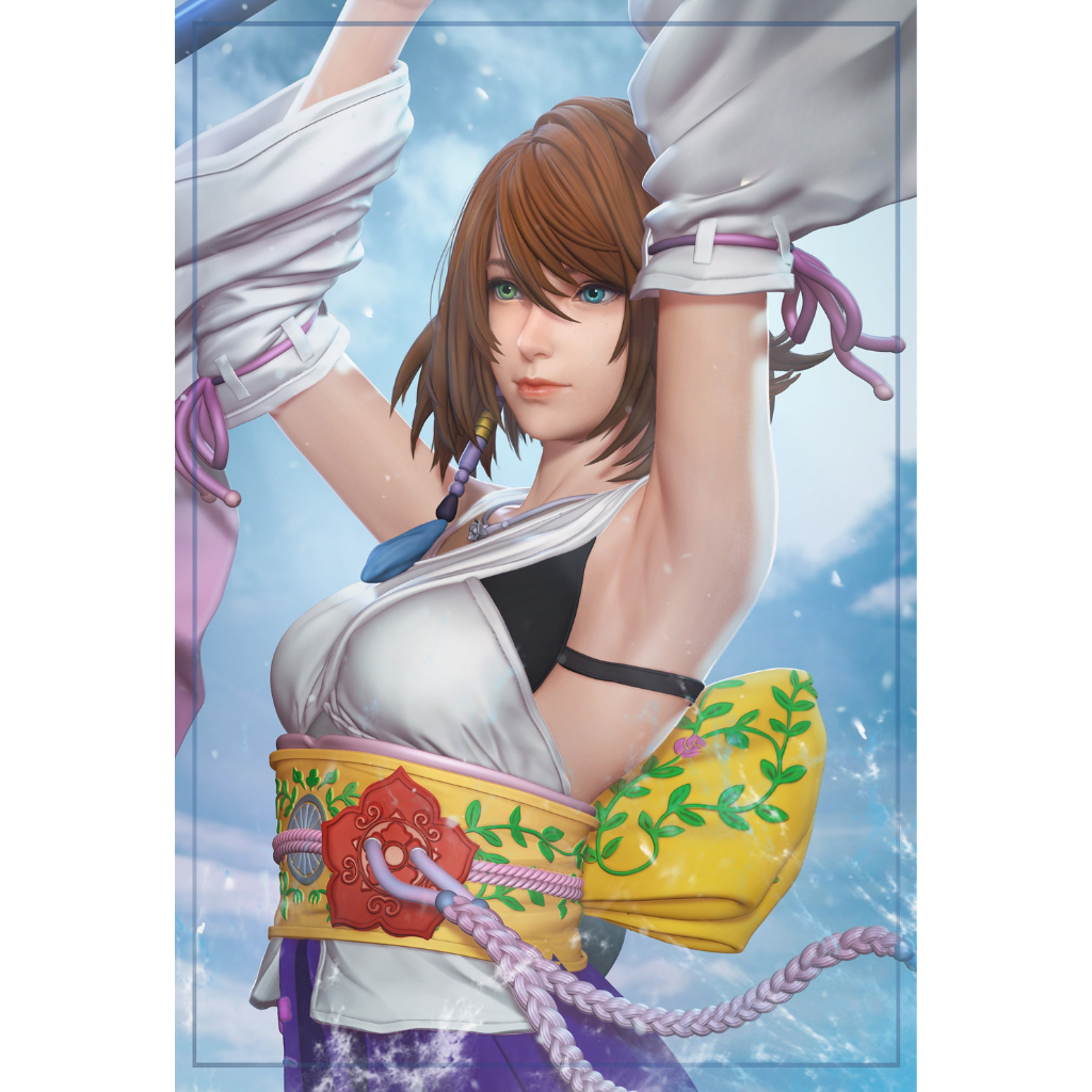 imagem ilustrativas do modelo a ser produzido, Figure Yuna impressa em 3D. 