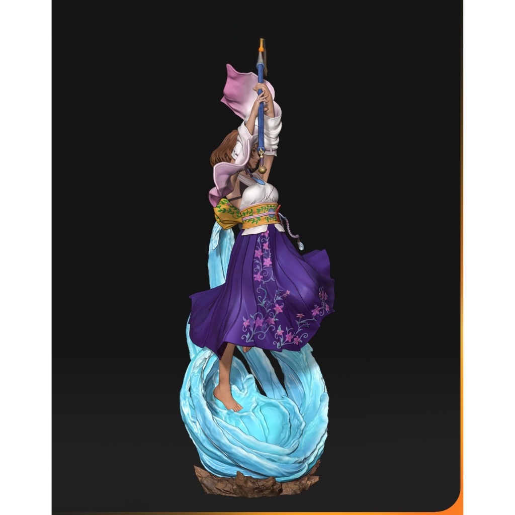 imagem ilustrativas do modelo a ser produzido, Figure Yuna impressa em 3D. 