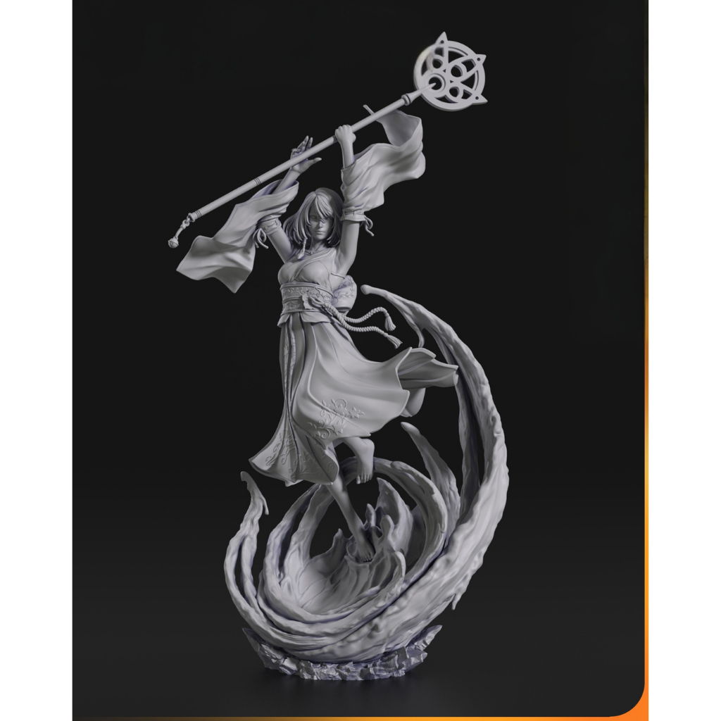 imagem ilustrativas do modelo a ser produzido, Figure Yuna impressa em 3D. 