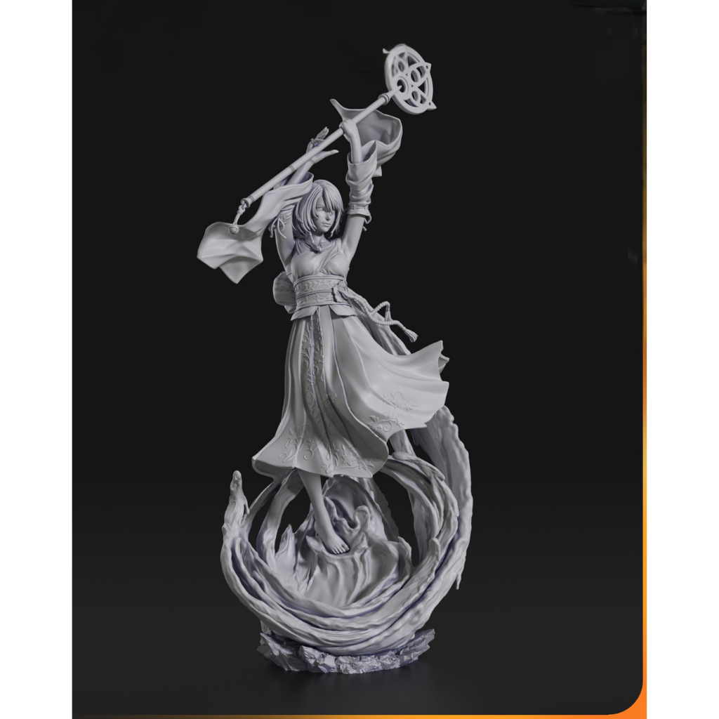 imagem ilustrativas do modelo a ser produzido, Figure Yuna impressa em 3D. 