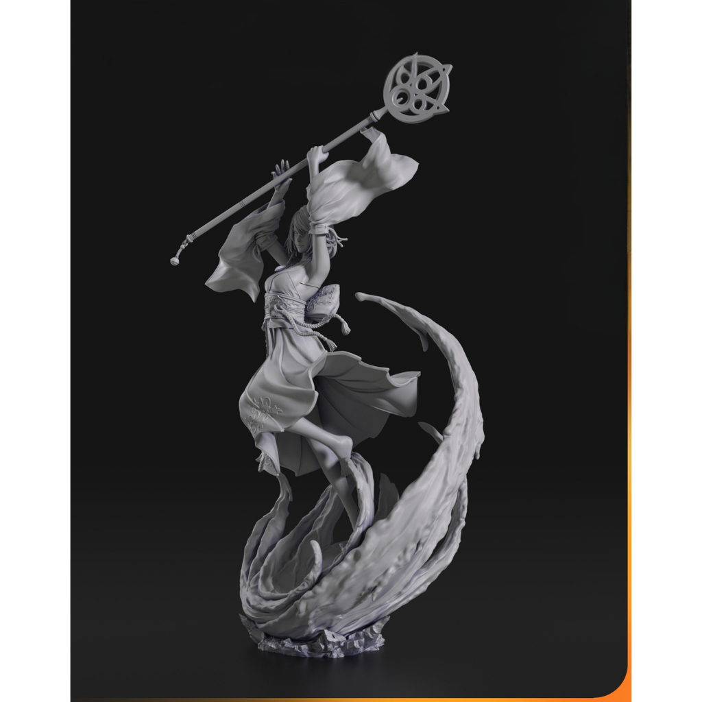 imagem ilustrativas do modelo a ser produzido, Figure Yuna impressa em 3D. 