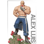 imagem ilustrativas do modelo a ser produzido, Figure Alex Louis Armstrong de Fullmetal Alchemist. Músculos e detalhes em resina.