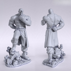 imagem ilustrativas do modelo a ser produzido, Figure Alex Louis Armstrong de Fullmetal Alchemist. Músculos e detalhes em resina.