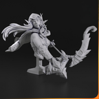 imagem ilustrativas do modelo a ser produzido, busto Alleria Windrunner de Warcraft, impressa em resina. 