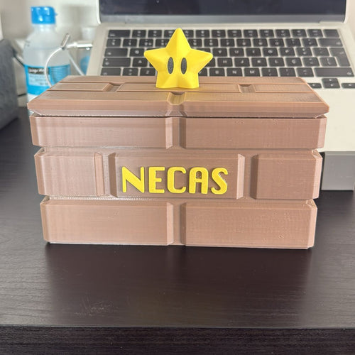 visão frontal caixa organizadora personalizável inspirada em mario bros