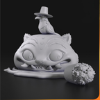 imagem ilustrativas do modelo a ser produzido, Figure Chibi Derpy Tiger Kpop Demon Hunters. Impressão em resina