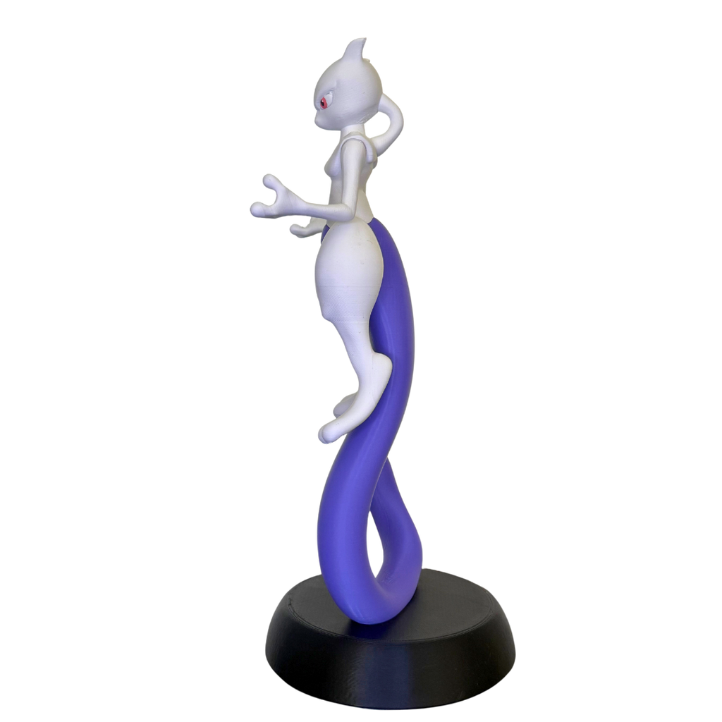 visão lateral figure mewtwo inspirado em pokémon