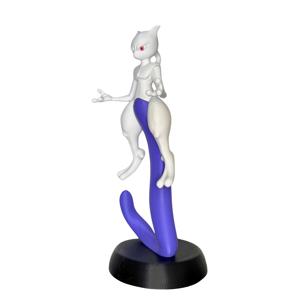visão meia lateral figure mewtwo inspirado em pokémon