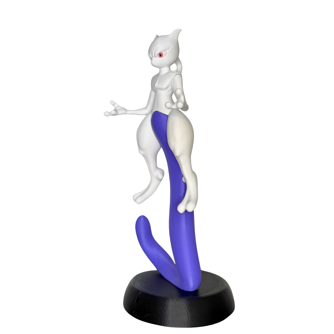 visão meia lateral figure mewtwo inspirado em pokémon