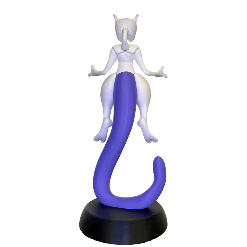 visão traseira figure mewtwo inspirado em pokémon